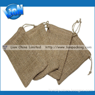 Unfinished Plain Natural Coffee Jute Burlap Pouch (E-036)